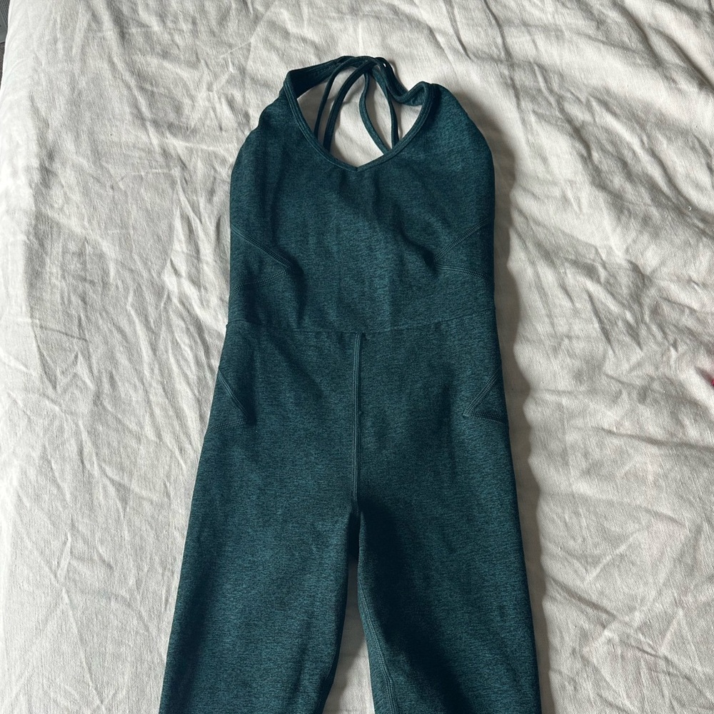 Dark green activewear jumpsuit